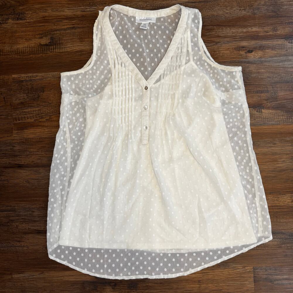 Motherhood Maternity Sheer Tank blouse with built in spaghetti strap tank SMALL